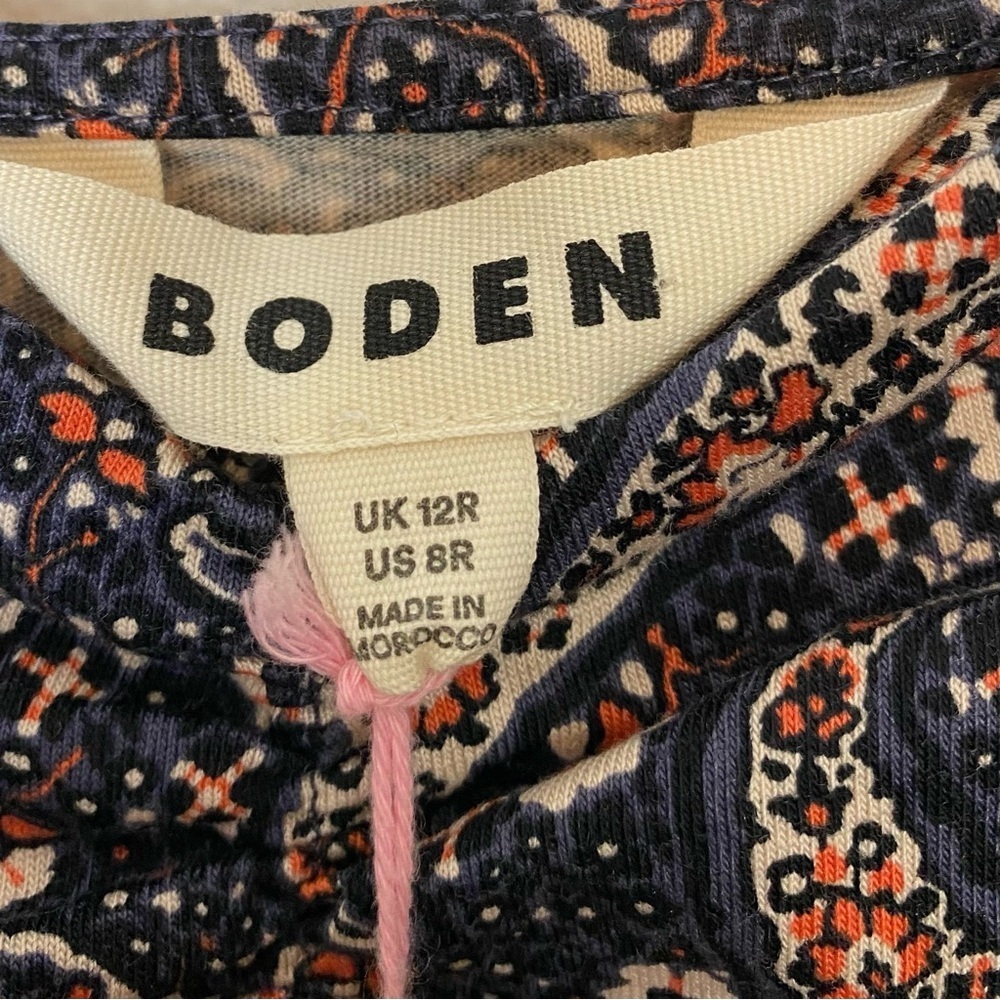 Boden Sweetheart Jersey Mini Dress in Multi Paisley Blooms - Picture 7 of 9